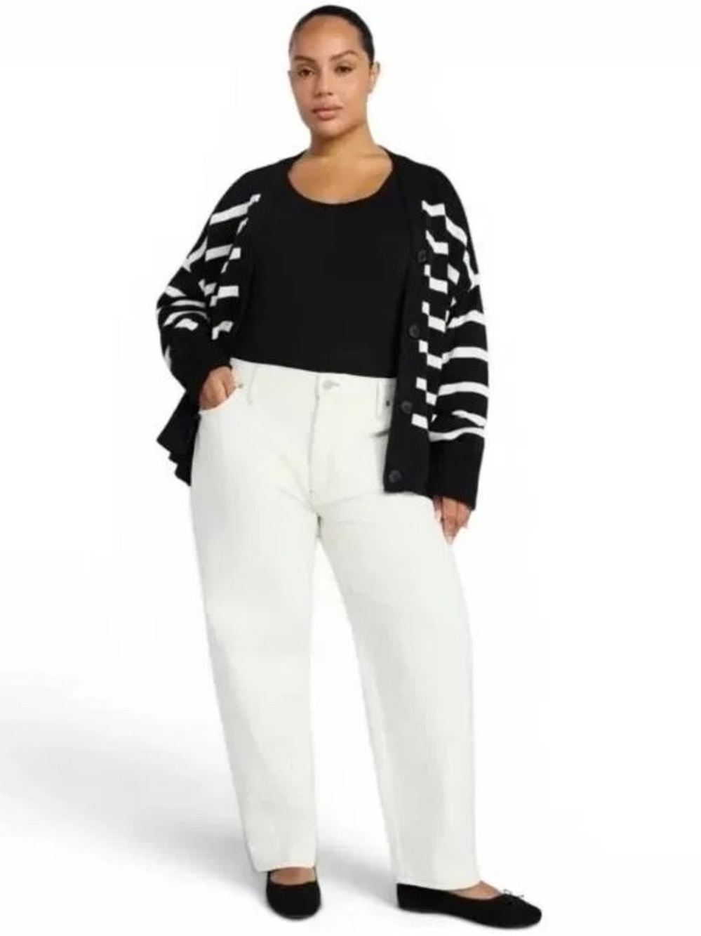 TERRA & SKY HIGH RISE BARREL LEG JEANS